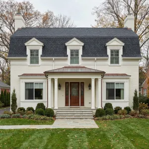 Classic Brick Mansard Porch Residence