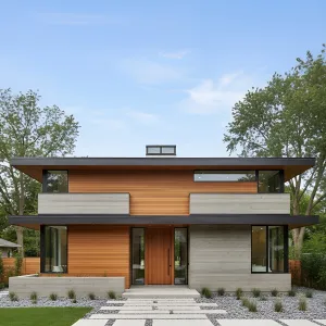Warm Timber Bands, Cool Concrete Lines