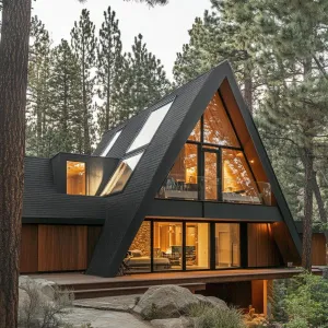 A-frame Cabin With Skylights