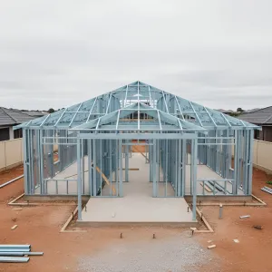Gabled Light-Frame Courtyard Home
