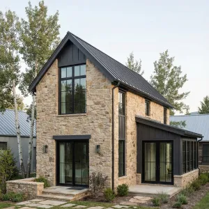 Black-Framed Gables Stone Cottage