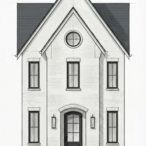 Tall Gable Courtyard-Inspired Cottage