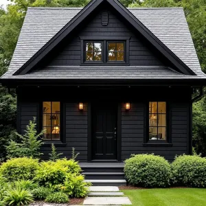 Ebon A-Frame Delight with a Garden Prelude