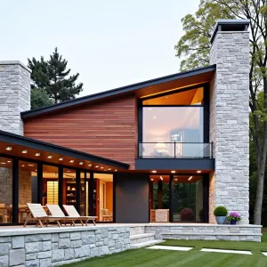 A Bold Mix of Wood and Stone