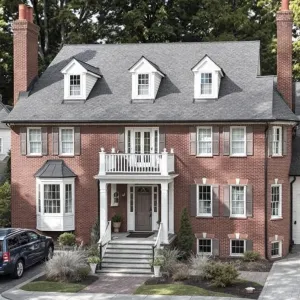 Brick Grandeur with a Porchside Perk