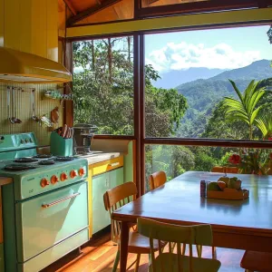 Retro Kitchen With Bold-colored Appliances