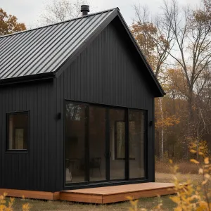 Charcoal Cabin With Glass Slide