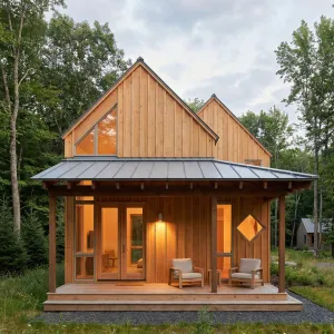 Twin Gable Porchside Forest Cabin