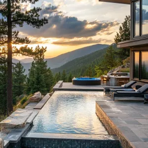 Pool With Integrated Hot Tub