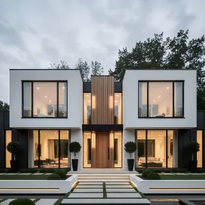 Symmetry With Warm Cedar Accents