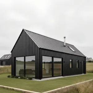 Jet-Clad Barn With Horizon Windows