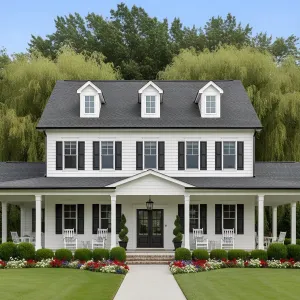 Gabled Colonial With Wraparound Porch