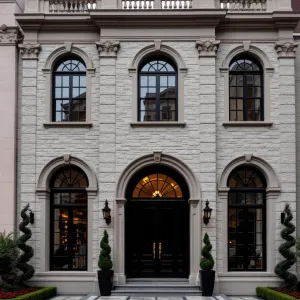 Neoclassical Grandeur with a Hint of Topiary Whimsy