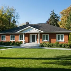 Brick Oasis in the Sunlit Meadow