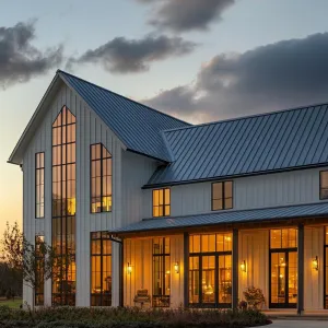 Glowing Gables: A Luminescent Farmhouse Retreat