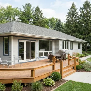 Low-Slung Social Deck Off Ranch