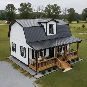 Charcoal-Gambrel Porch Loft Lodge
