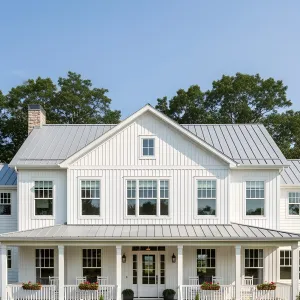 Sun-Kissed Sanctuary: The Whimsical White Farmhouse