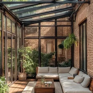 Glass-Encased Retreat: A Chic Alfresco Lounge