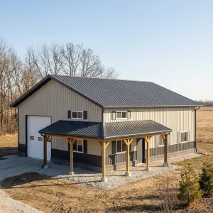 Heather-Steel Porchfront Barndo