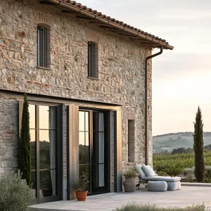 Vineyard Hearth With Steel Silhouettes