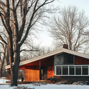 Low-pitched Roof With Overhang