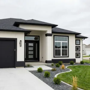 Crisp Monochrome Stucco Ranch Exterior