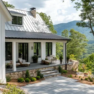 White-painted Board and Batten With Open-air Porches