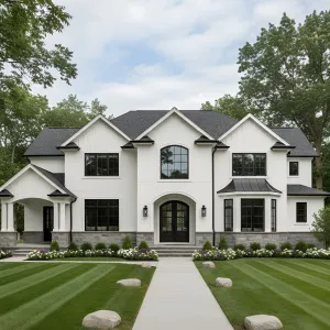 Monochrome Manor With Curved Entry