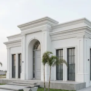 Crisp Urban Archfront Courtyard Home
