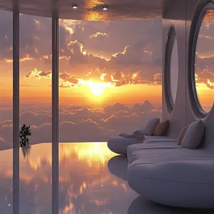 Floating Paradise: A Sunset Haven