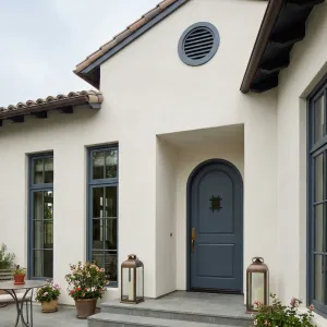 Soft Coastal Archway Stucco Entrance