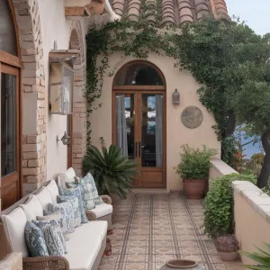 Mediterranean Terrace Retreat: Arches of Tranquility