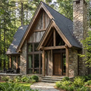 Pine Hollow Gabled Stone Cabin
