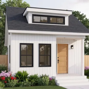Sunlight Sprint: Petite White Cottage with Dapper Dormer