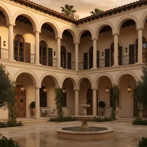 Sunlit Cloister Courtyard Palazzo