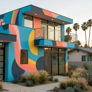 Mural-Wave Modern With Skybox Balcony