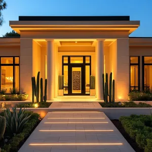 The Illuminated Pathway: A Villa’s Radiant Welcome