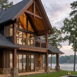 Lakefront Timber Truss Serenity House