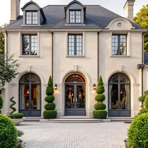 Elegant Stone Chateau with Topiary Delights