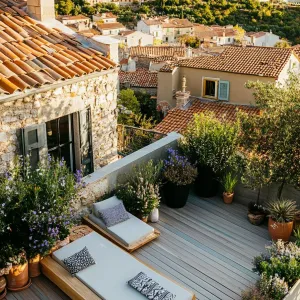 Charming Rooftop Oasis Overlooking a Scenic Village
