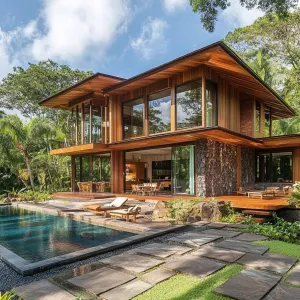 Sunlit Retreat: A Woody Marvel in Tropical Greenery