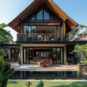 Thatched Retreat: The Glassy Palm Pavilion