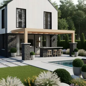 Crisp Charm: Patio and Green Haven