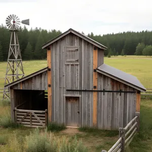 Windmill-Side Prairie Barn Shed