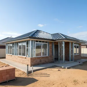 Hipped Steel Porch Brick Cottage