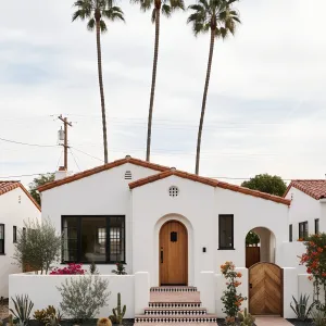 Sun-Kissed Stucco With Arched Entry