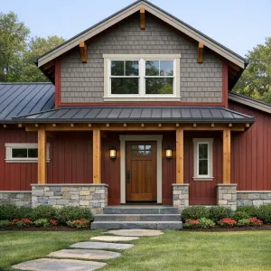 Red Hearth Porch With Timber Charm