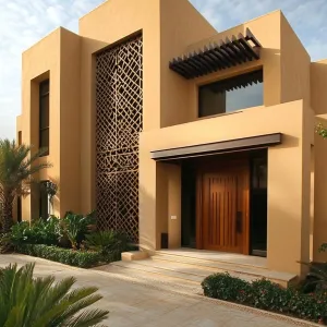 Desert Sanctuary With Wooden Patterns