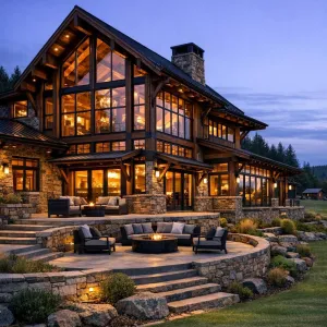 Terraced Hearthside Timber Vista Lodge